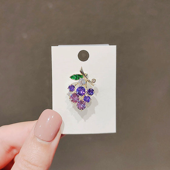 Ladies Alloy Fruit Pattern Electroplating Antiexposure Brooch For Fixing Clothes