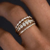 Ladies Alloy Goldplated Inlaid Zircon Geometric Ring Fourpiece Suit Jewelry