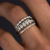 Ladies Alloy Goldplated Inlaid Zircon Geometric Ring Fourpiece Suit Jewelry