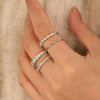 Ladies Alloy Goldplated Inlaid Zircon Geometric Ring Fourpiece Suit Jewelry