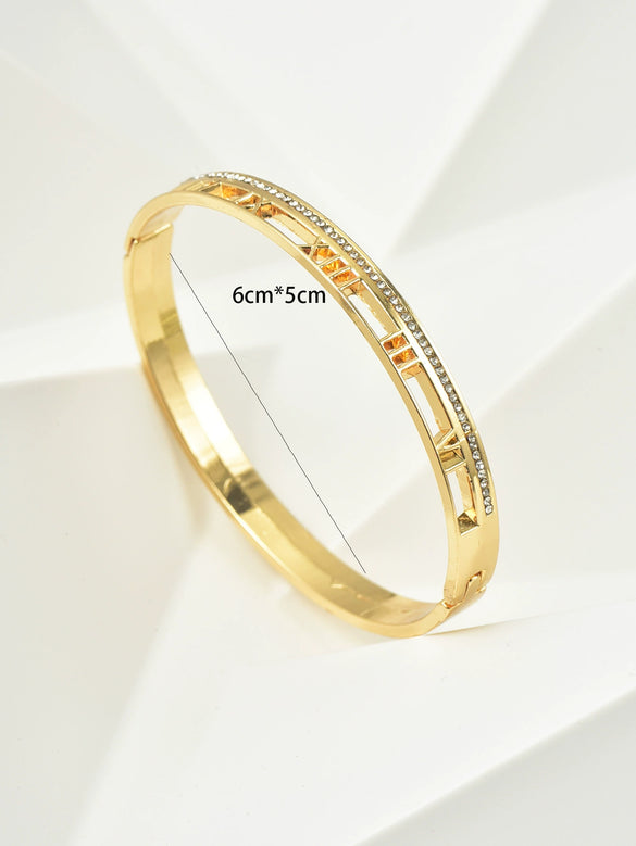 Ladies Alloy Heart Shape Inlaid Crystal Jewelry Bracelet