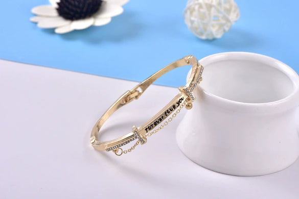 Ladies Alloy Heart Shape Inlaid Crystal Jewelry Bracelet