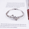 Ladies Alloy Heart Shape Inlaid Crystal Jewelry Bracelet