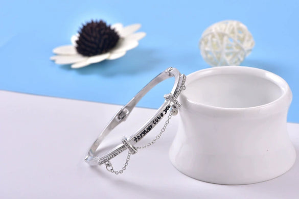 Ladies Alloy Heart Shape Inlaid Crystal Jewelry Bracelet