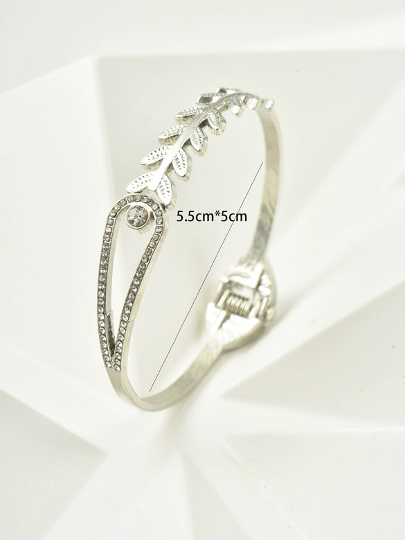 Ladies Alloy Heart Shape Inlaid Crystal Jewelry Bracelet