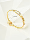 Ladies Alloy Heart Shape Inlaid Crystal Jewelry Bracelet