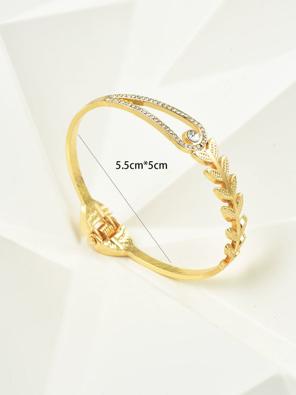Ladies Alloy Heart Shape Inlaid Crystal Jewelry Bracelet