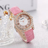 Ladies Alloy Imitation Leather Strap Round Dial Quartz Watch With Roman Face And Simple Fashion Style