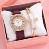 Ladies Alloy Imitation Leather Strap Round Dial Quartz Watch With Roman Face And Simple Fashion Style