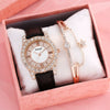 Ladies Alloy Imitation Leather Strap Round Dial Quartz Watch With Roman Face And Simple Fashion Style