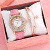 Ladies Alloy Imitation Leather Strap Round Dial Quartz Watch With Roman Face And Simple Fashion Style