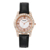 Ladies Alloy Imitation Leather Strap Round Dial Quartz Watch With Roman Face And Simple Fashion Style