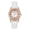 Ladies Alloy Imitation Leather Strap Round Dial Quartz Watch With Roman Face And Simple Fashion Style