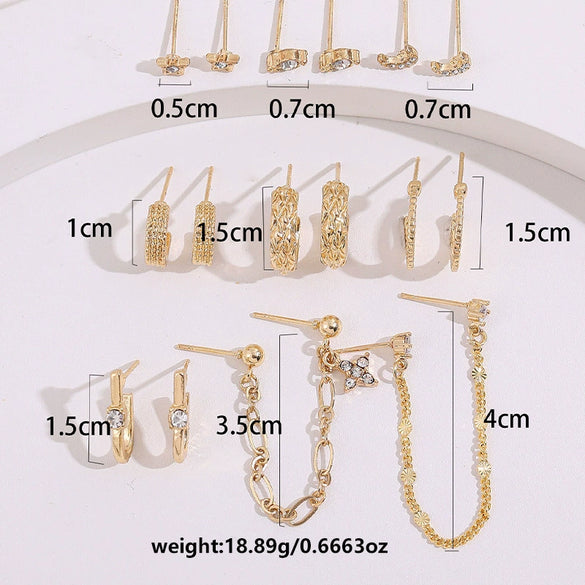 Ladies Alloy Inlaid Rhinestone Earrings With Diamond Treatment