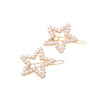 Ladies Alloy Pearl Geometric Edge Clip Hair Clip Electroplated Minimalist Style Plum Blossom Fivepointed Star Design