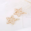 Ladies Alloy Pearl Geometric Edge Clip Hair Clip Electroplated Minimalist Style Plum Blossom Fivepointed Star Design