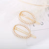 Ladies Alloy Pearl Geometric Edge Clip Hair Clip Electroplated Minimalist Style Plum Blossom Fivepointed Star Design