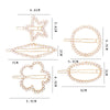 Ladies Alloy Pearl Geometric Edge Clip Hair Clip Electroplated Minimalist Style Plum Blossom Fivepointed Star Design
