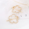Ladies Alloy Pearl Geometric Edge Clip Hair Clip Electroplated Minimalist Style Plum Blossom Fivepointed Star Design