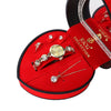 Ladies Alloy Quartz Watch Jewelry Set With Round Dial And Business Style