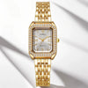 Ladies Alloy Quartz Watch With Diamond Encrusted And Round Dial Leisure Style
