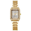 Ladies Alloy Quartz Watch With Diamond Encrusted And Round Dial Leisure Style