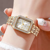 Ladies Alloy Quartz Watch With Diamond Encrusted And Round Dial Leisure Style