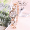 Ladies Alloy Quartz Watch With Peach Heart Bracelet Leisure Style