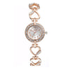 Ladies Alloy Quartz Watch With Peach Heart Bracelet Leisure Style