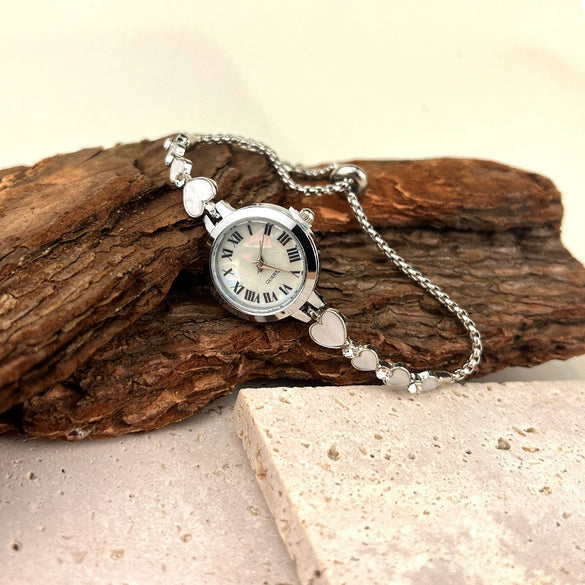 Ladies Alloy Quartz Watch With Round Dial And Stainless Steel Clasp Leisure Style