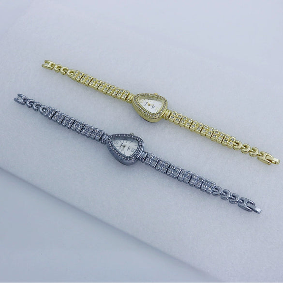 Ladies Alloy Quartz Watch With Spiral Crown And Round Dial Fashion Casual Style