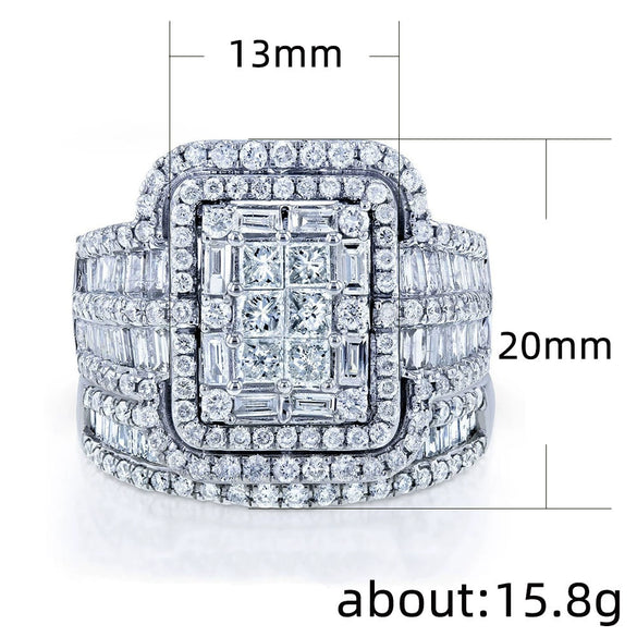 Ladies Alloy Rhinestone Geometric Ring Set