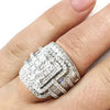 Ladies Alloy Rhinestone Geometric Ring Set