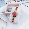 Ladies Alloy Round Dial Fashion Cat's Claw Diamond Bracelet Watch