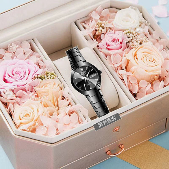 Ladies Alloy Round Dial Luminous Waterproof Leisure Watch