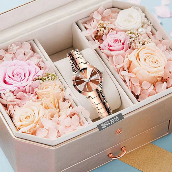 Ladies Alloy Round Dial Luminous Waterproof Leisure Watch