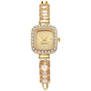 Ladies Alloy Square Fashion Pullout Bracelet Watch With Diamond Encrustment