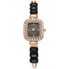 Ladies Alloy Square Fashion Pullout Bracelet Watch With Diamond Encrustment