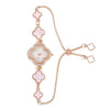 Ladies Alloy Stainless Steel Fourleaf Clover Bracelet Watch Fashion Style