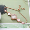 Ladies Alloy Stainless Steel Fourleaf Clover Bracelet Watch Fashion Style