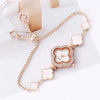Ladies Alloy Stainless Steel Fourleaf Clover Bracelet Watch Fashion Style