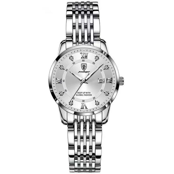 Ladies Alloy Stainless Steel Waterproof Ultrathin Round Business Style Watch