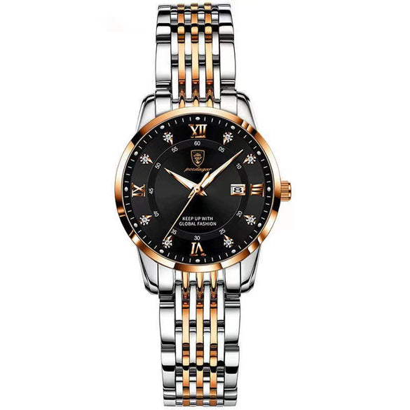 Ladies Alloy Stainless Steel Waterproof Ultrathin Round Business Style Watch