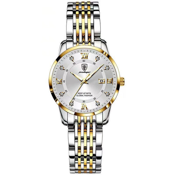 Ladies Alloy Stainless Steel Waterproof Ultrathin Round Business Style Watch