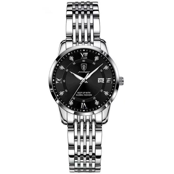Ladies Alloy Stainless Steel Waterproof Ultrathin Round Business Style Watch
