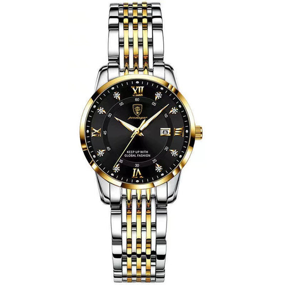 Ladies Alloy Stainless Steel Waterproof Ultrathin Round Business Style Watch