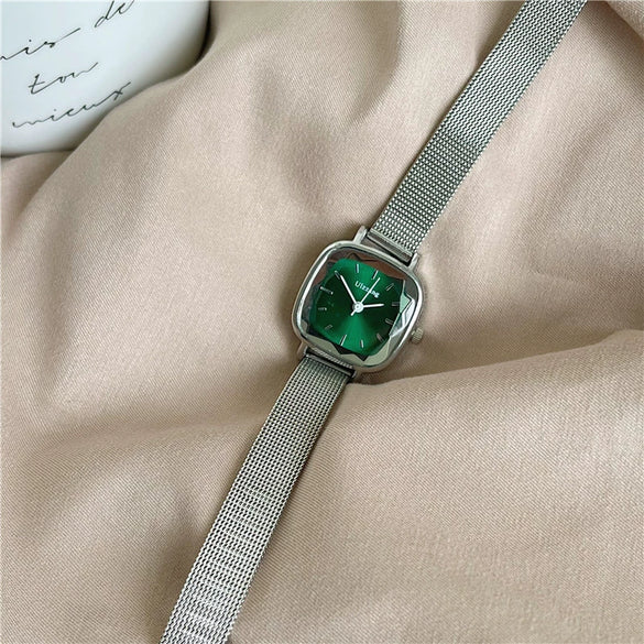 Ladies Alloy Watch Square Dial Retro Fashion Style
