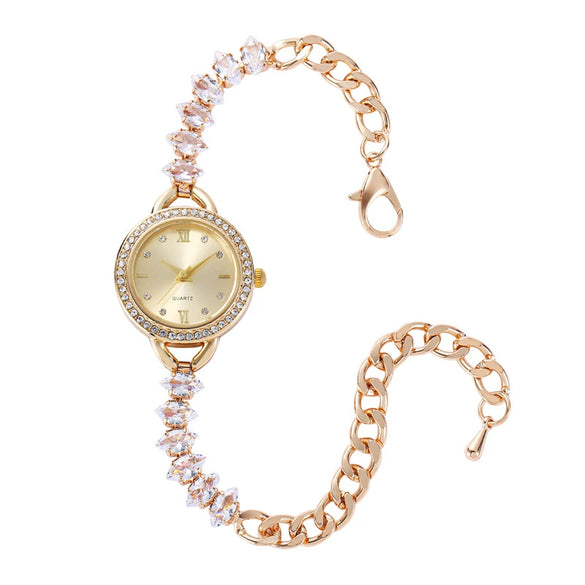 Ladies Alloy Watch With Round Dial And Lobster Clasp Fashionable Style