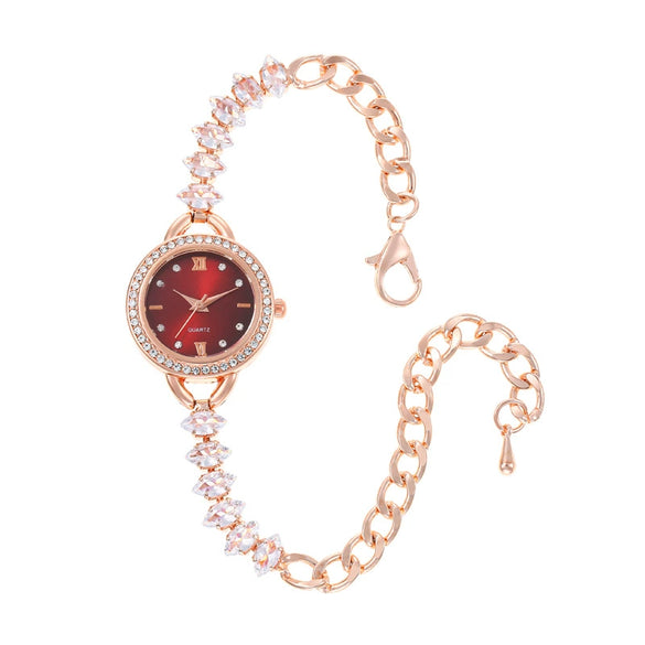 Ladies Alloy Watch With Round Dial And Lobster Clasp Fashionable Style