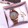 Ladies Alloy Wristwatch Set With Round Dial And Stainless Steel Clasp Fashion Style